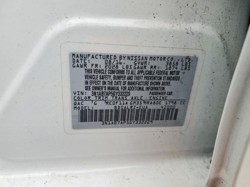 Aukcja sprzedaży 2016 Nissan Sentra, vin: 3N1AB7AP5GY332229, numer aukcji: 46217916