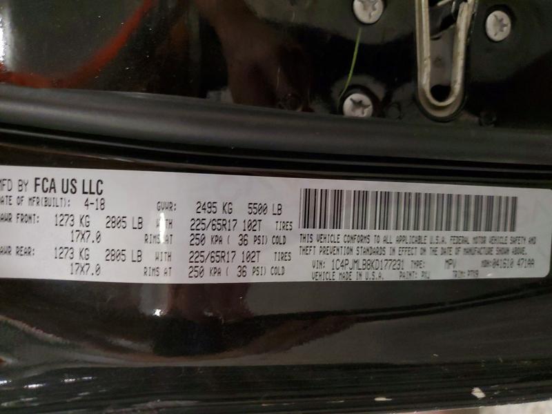 Продаж на аукціоні авто 2019 Jeep Cherokee, vin: 1C4PJMLB8KD177231, номер лоту: 45586416