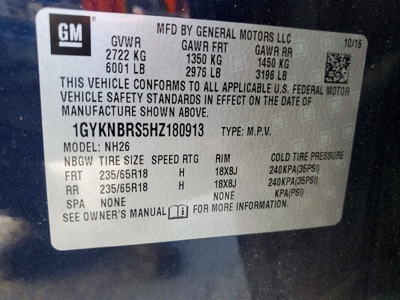 Aukcja sprzedaży 2017 Cadillac Xt5, vin: 1GYKNBRS5HZ180913, numer aukcji: 45792946