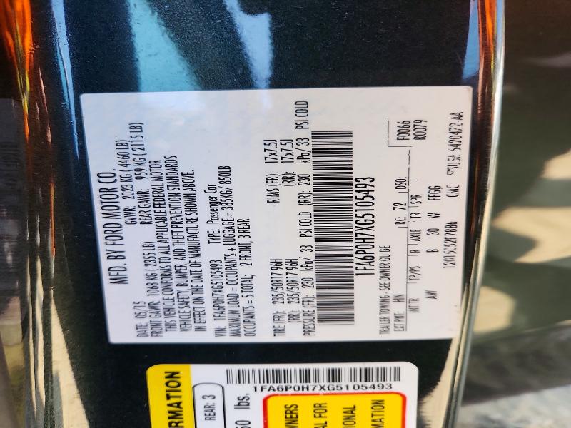 Aukcja sprzedaży 2016 Ford Fusion, vin: 1FA6P0H7XG5105493, numer aukcji: 46476436