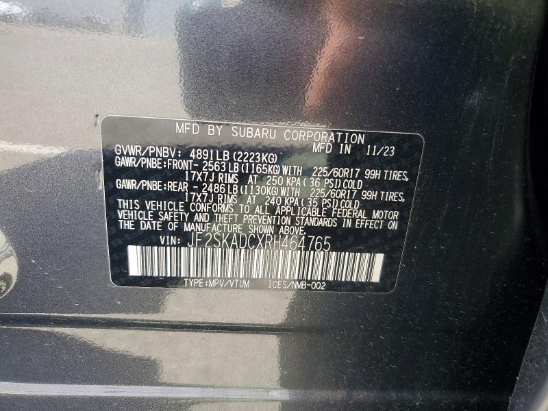 Продажа на аукционе авто 2024 Subaru Forester, vin: JF2SKADCXRH464765, номер лота: 46490036