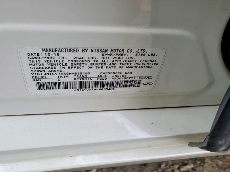 Aukcja sprzedaży 2017 Infiniti Q50, vin: JN1EV7AR9HM835485, numer aukcji: 46762866