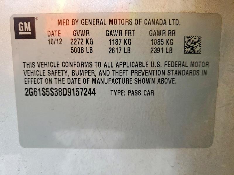 79956055 :رقم المزاد ، 2G61S5S38D9157244 vin ، 2013 Cadillac Xts مزاد بيع