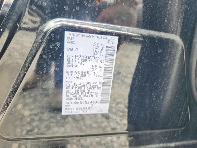 Aukcja sprzedaży 2015 Infiniti Qx60, vin: 5N1AL0MM5FC524630, numer aukcji: 79965915