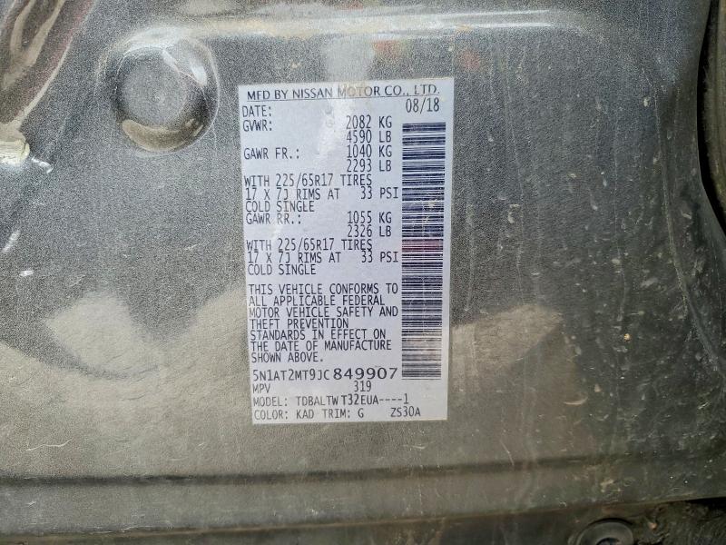 Aukcja sprzedaży 2018 Nissan Rogue, vin: 5N1AT2MT9JC849907, numer aukcji: 41982646