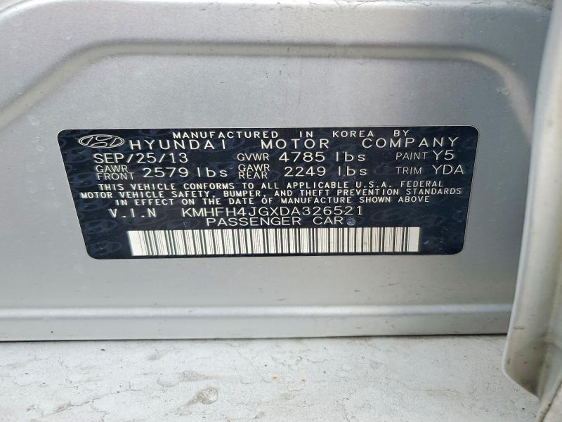 Aukcja sprzedaży 2013 Hyundai Azera, vin: KMHFH4JGXDA326521, numer aukcji: 46663096