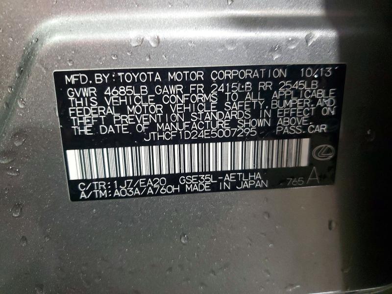 Продажа на аукционе авто 2014 Lexus Is 250, vin: JTHCF1D24E5007295, номер лота: 47029776