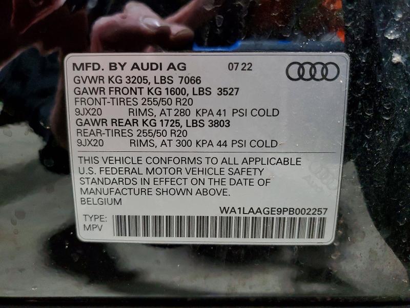Aukcja sprzedaży 2023 Audi E-tron, vin: WA1LAAGE9PB002257, numer aukcji: 47357186
