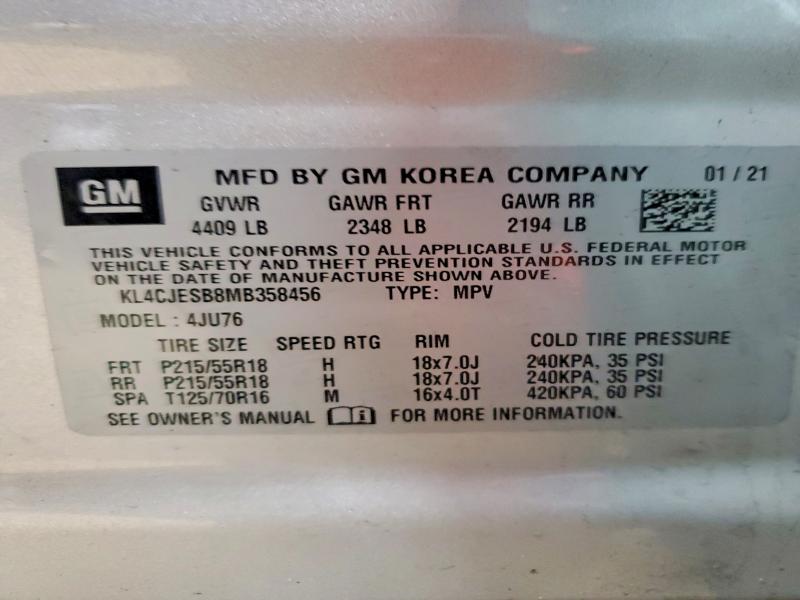 Продажа на аукционе авто 2021 Buick Encore, vin: KL4CJESB8MB358456, номер лота: 47364446