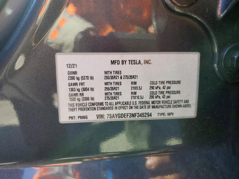 Aukcja sprzedaży 2022 Tesla Model Y, vin: 7SAYGDEF3NF345294, numer aukcji: 79483975