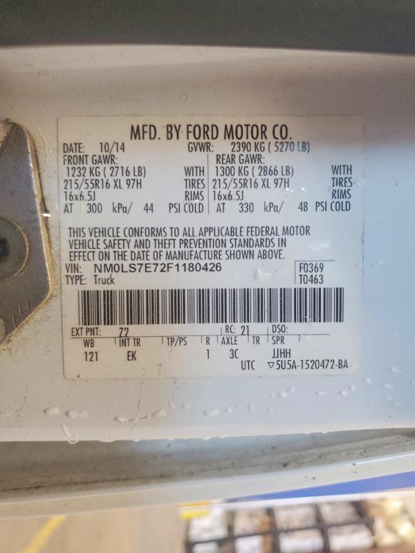 2015 Ford Transit Connect მანქანა იყიდება აუქციონზე, vin: NM0LS7E72F1180426, აუქციონის ნომერი: 78343745