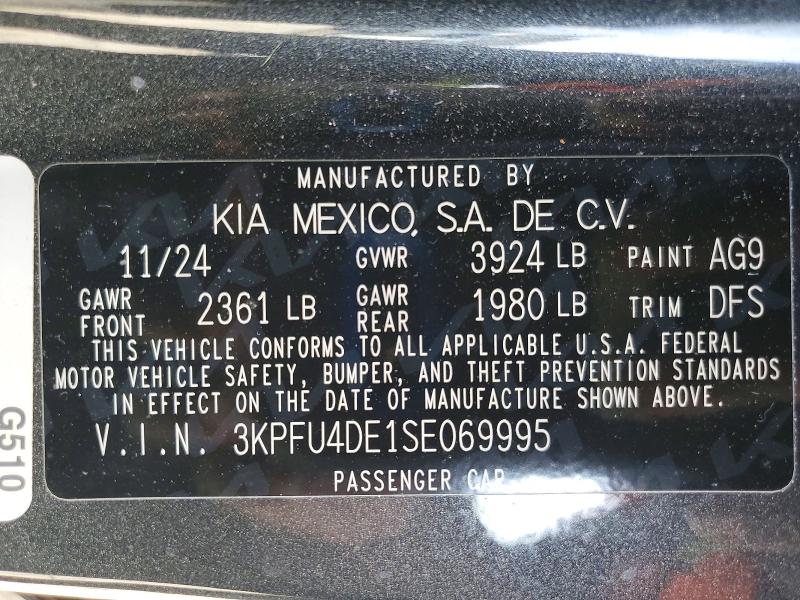 79209675 :رقم المزاد ، 3KPFU4DE1SE069995 vin ، 2025 Kia K4 مزاد بيع