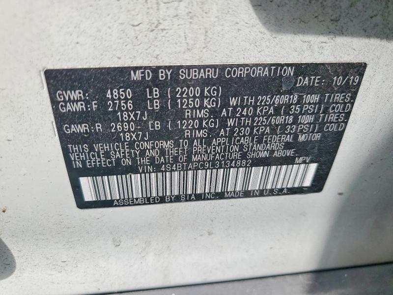 Продажа на аукционе авто 2020 Subaru Outback, vin: 4S4BTAPC9L3134882, номер лота: 48114956