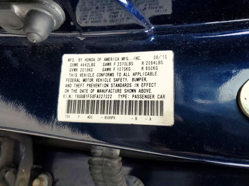 45995516 :رقم المزاد ، 19UUB1F5XFA027022 vin ، 2015 Acura Tlx مزاد بيع
