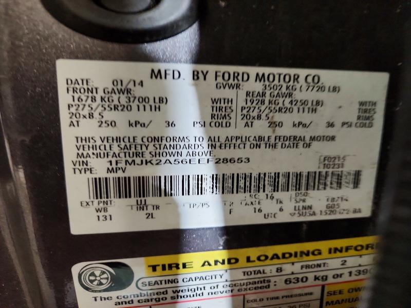 2014 Ford Expedition მანქანა იყიდება აუქციონზე, vin: 1FMJK2A56EEF28653, აუქციონის ნომერი: 47006636