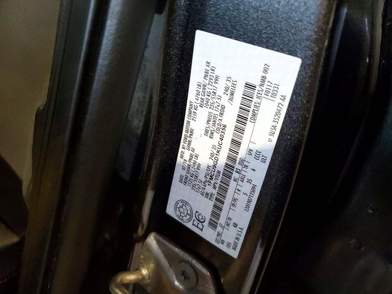 2019 Ford Escape მანქანა იყიდება აუქციონზე, vin: 1FMCU9GD1KUC40356, აუქციონის ნომერი: 45648996