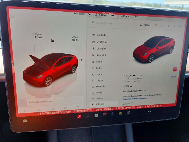 Продажа на аукционе авто 2022 Tesla Model Y, vin: 7SAYGDEE8NF560726, номер лота: 47828946