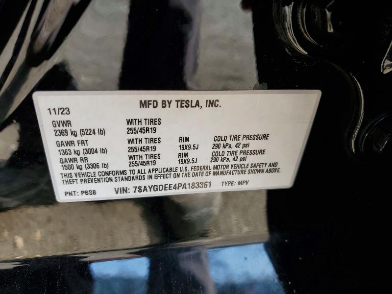 48151386 :رقم المزاد ، 7SAYGDEE4PA183361 vin ، 2023 Tesla Model Y مزاد بيع