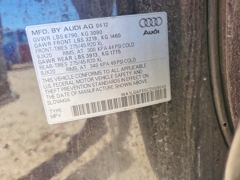 Aukcja sprzedaży 2012 Audi Q7, vin: WA1LGAFE0CD009046, numer aukcji: 79618905
