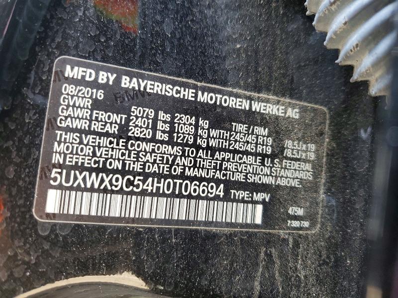 46613896 :رقم المزاد ، 5UXWX9C54H0T06694 vin ، 2017 Bmw X3 مزاد بيع