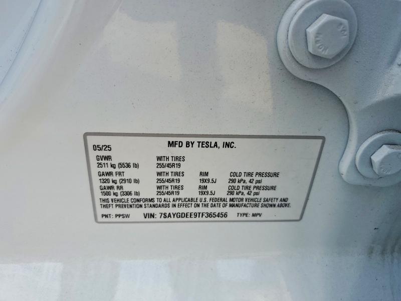 47901356 :رقم المزاد ، 7SAYGDEE9TF365456 vin ، 2026 Tesla Model Y مزاد بيع