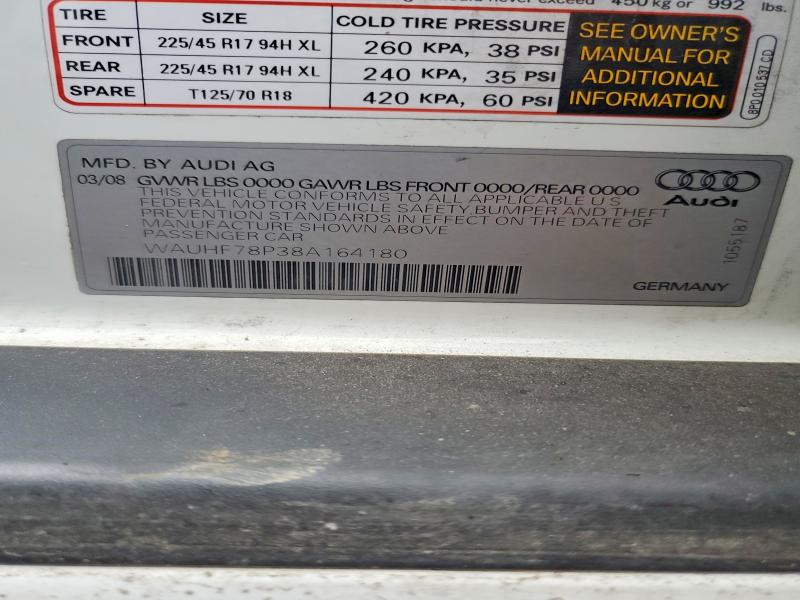 Продажа на аукционе авто 2008 Audi A3, vin: WAUHF78P38A164180, номер лота: 47769466