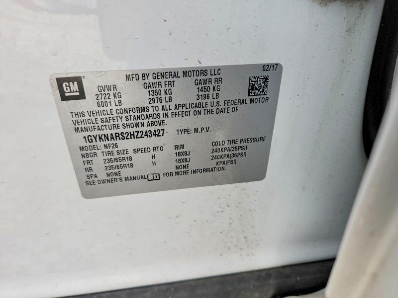 Продаж на аукціоні авто 2017 Cadillac Xt5, vin: 1GYKNARS2HZ243427, номер лоту: 47121466
