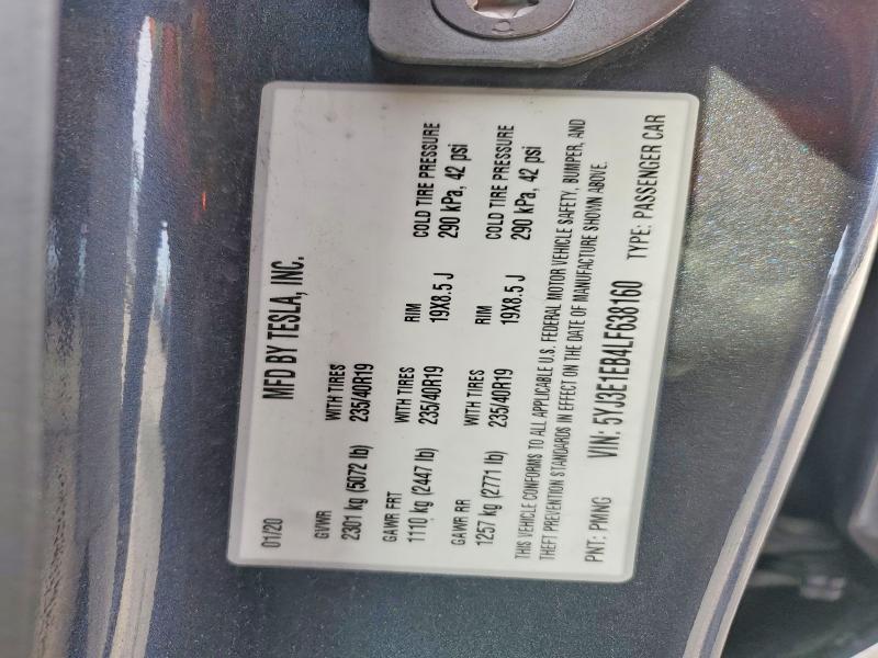Продажа на аукционе авто 2020 Tesla Model 3, vin: 5YJ3E1EB4LF638160, номер лота: 46522726