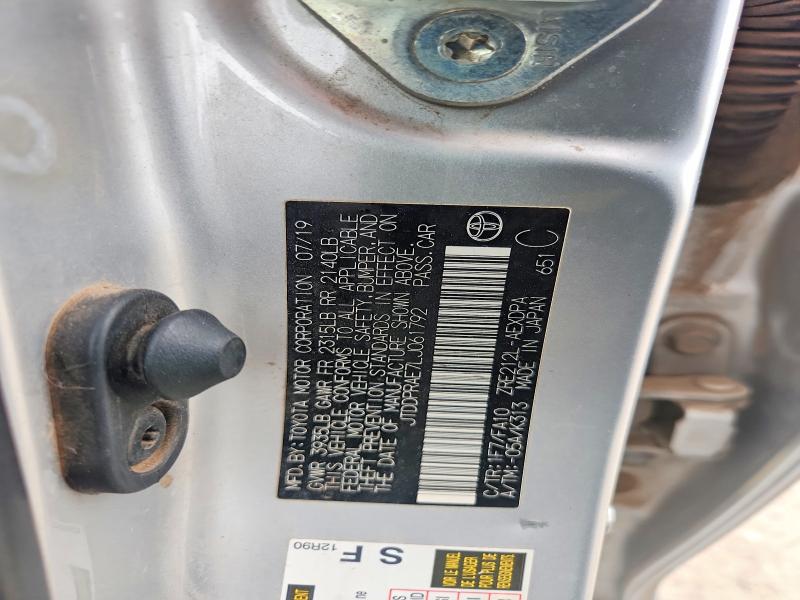 2020 Toyota Corolla მანქანა იყიდება აუქციონზე, vin: JTDDPRAE7LJ061792, აუქციონის ნომერი: 48216086