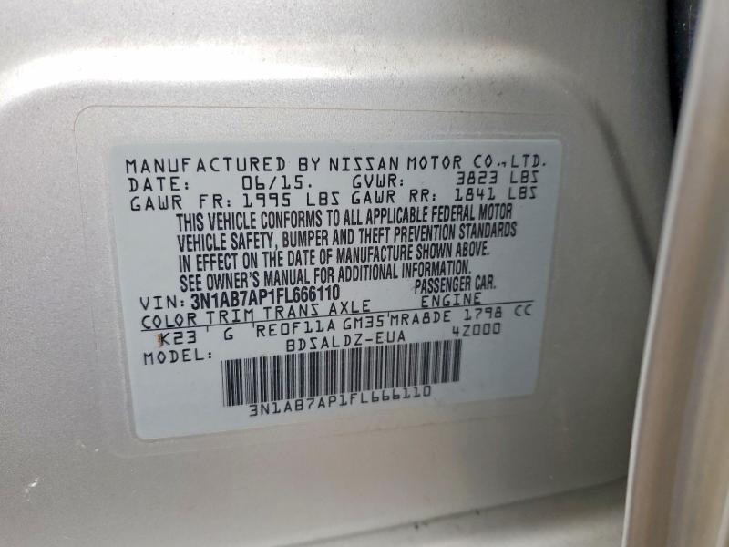 Продаж на аукціоні авто 2015 Nissan Sentra, vin: 3N1AB7AP1FL666110, номер лоту: 46877956