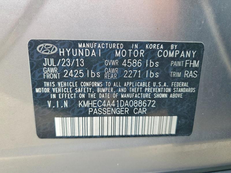 Aukcja sprzedaży 2013 Hyundai Sonata Hybrid, vin: KMHEC4A41DA088672, numer aukcji: 46546426