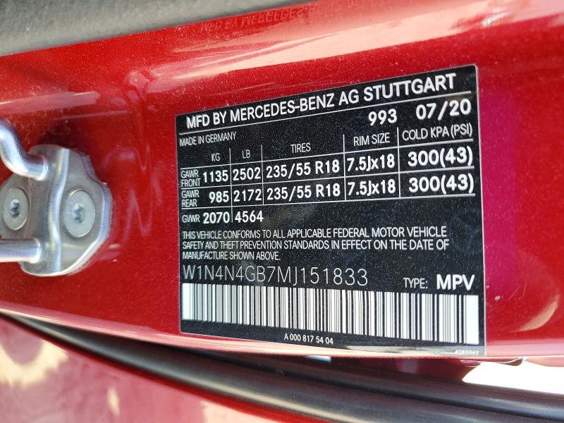 Aukcja sprzedaży 2021 Mercedes-benz Gla, vin: W1N4N4GB7MJ151833, numer aukcji: 47496996