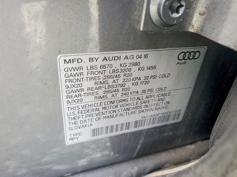 Aukcja sprzedaży 2017 Audi Q7, vin: WA1AAAF75HD016530, numer aukcji: 42059976