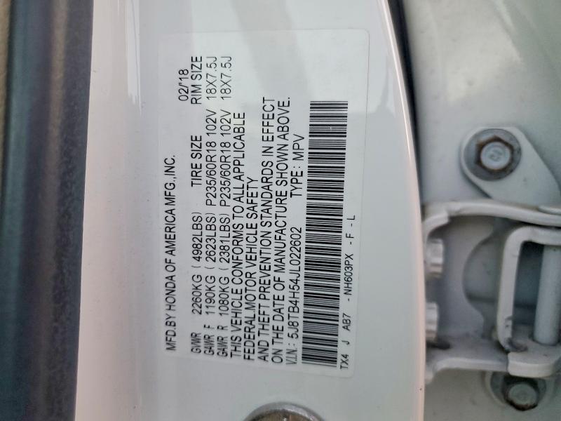 Aukcja sprzedaży 2018 Acura Rdx, vin: 5J8TB4H54JL022602, numer aukcji: 45568966