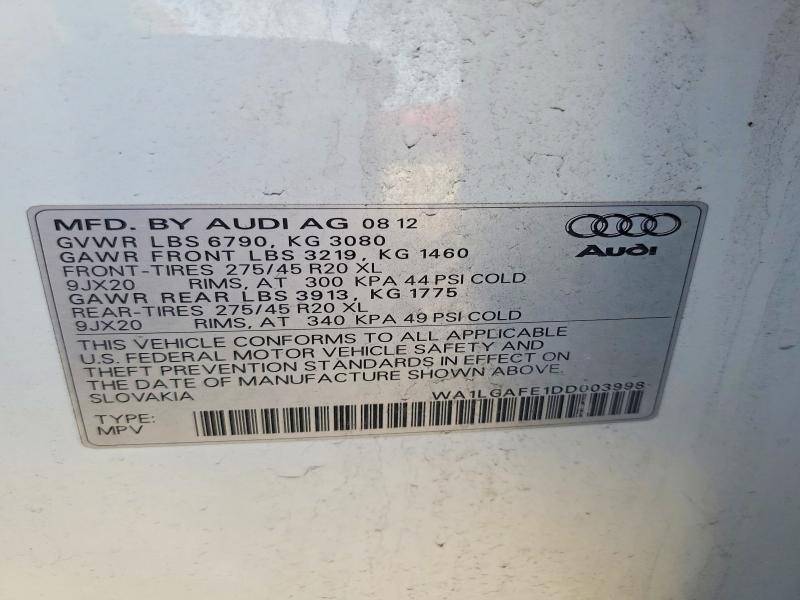 Продаж на аукціоні авто 2013 Audi Q7, vin: WA1LGAFE1DD003998, номер лоту: 46747036