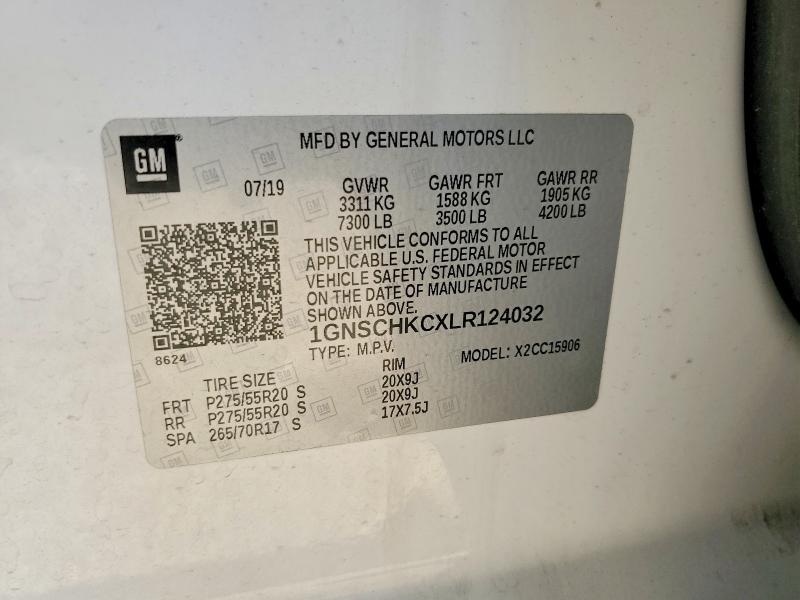 Aukcja sprzedaży 2020 Chevrolet Suburban, vin: 1GNSCHKCXLR124032, numer aukcji: 46090156