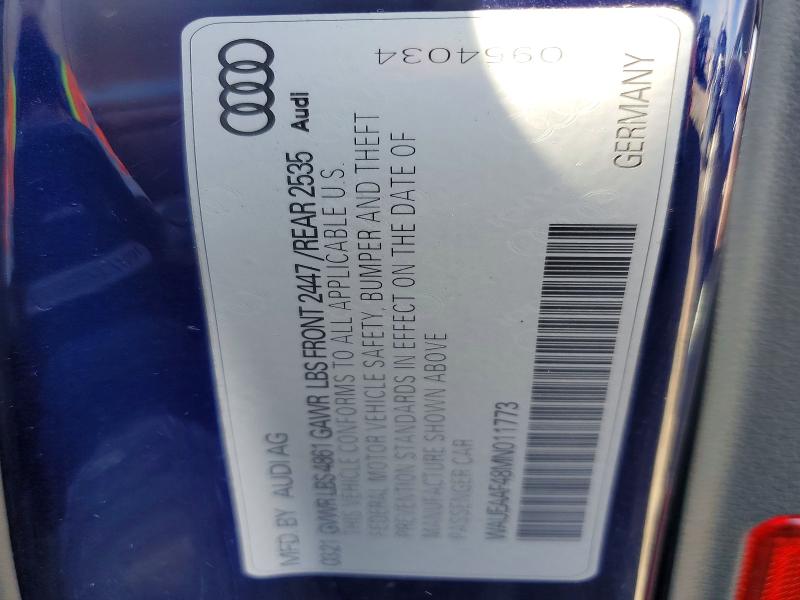 Aukcja sprzedaży 2021 Audi A4, vin: WAUEAAF48MN011773, numer aukcji: 46923396