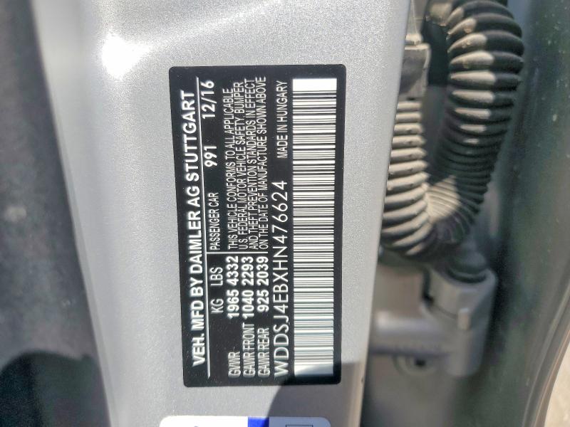 47957416 :رقم المزاد ، WDDSJ4EBXHN476624 vin ، 2017 Mercedes-benz Cla مزاد بيع