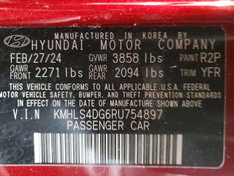 2024 Hyundai Elantra მანქანა იყიდება აუქციონზე, vin: KMHLS4DG6RU754897, აუქციონის ნომერი: 46221226