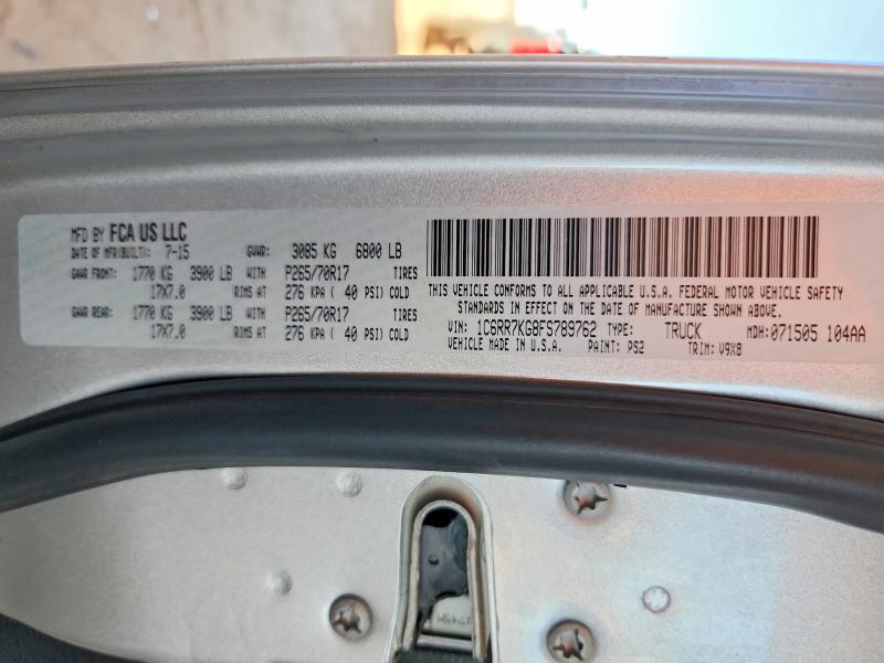 2015 Ram 1500 მანქანა იყიდება აუქციონზე, vin: 1C6RR7KG8FS789762, აუქციონის ნომერი: 47220466