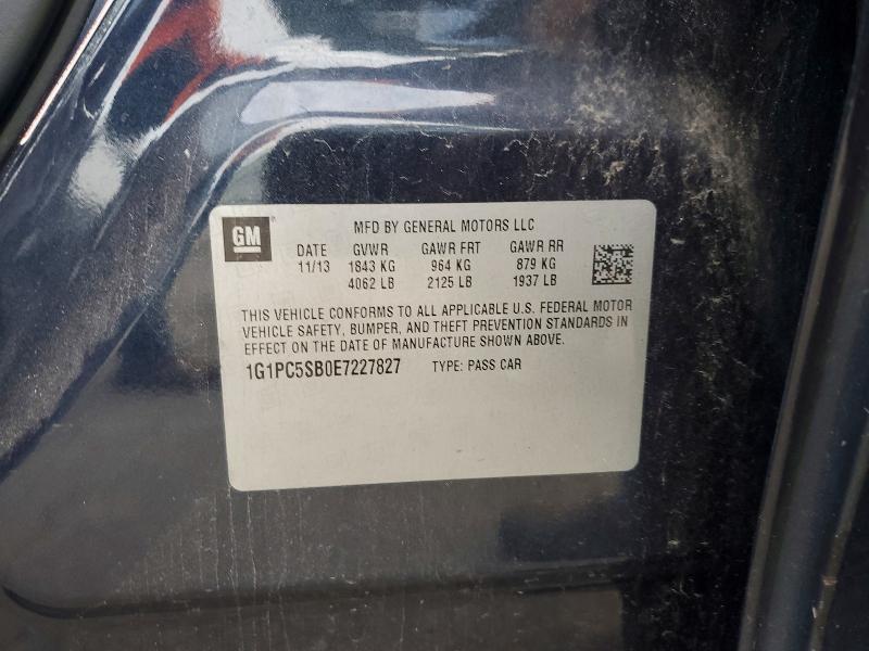 2014 Chevrolet Cruze მანქანა იყიდება აუქციონზე, vin: 1G1PC5SB0E7227827, აუქციონის ნომერი: 47286736