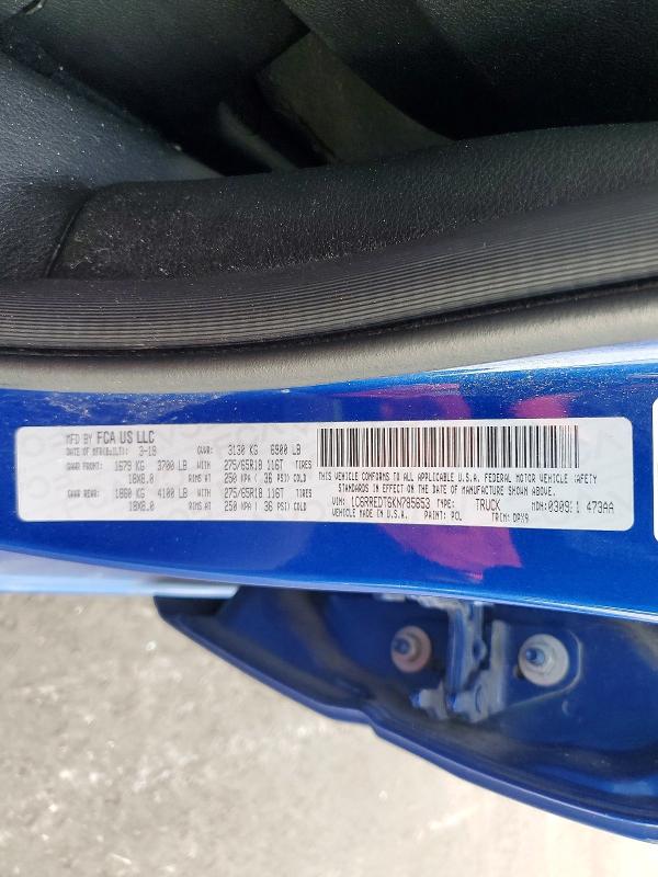 Продаж на аукціоні авто 2019 Ram 1500, vin: 1C6RREDT6KN785653, номер лоту: 45589826