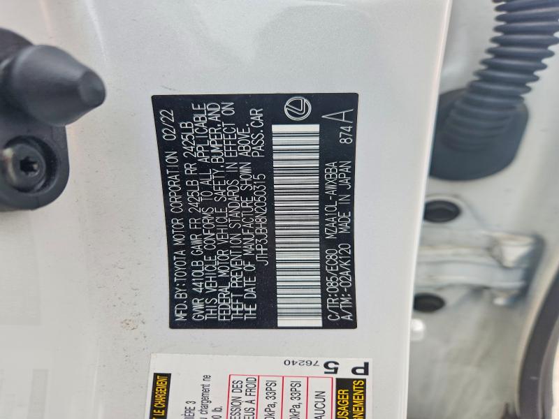 Aukcja sprzedaży 2022 Lexus Ux 200, vin: JTHP3JBH8N2050315, numer aukcji: 46728336