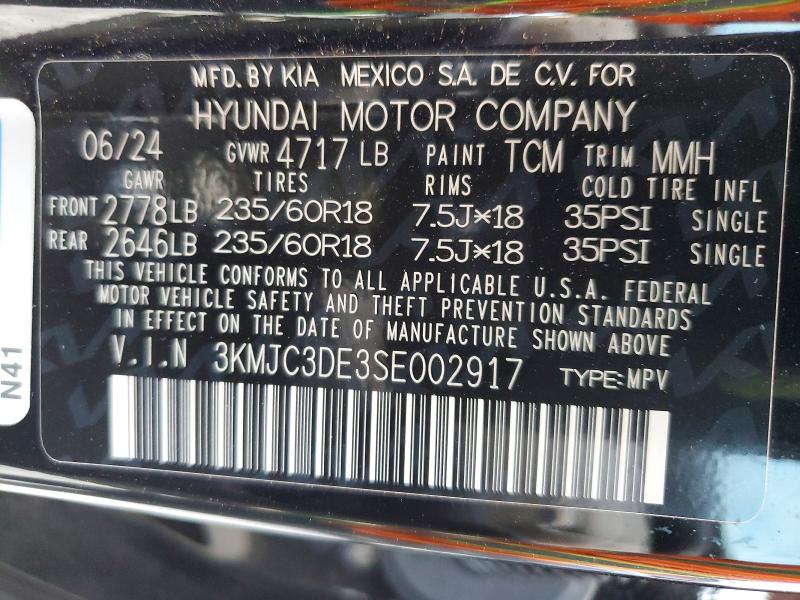 Продаж на аукціоні авто 2025 Hyundai Tucson, vin: 3KMJC3DE3SE002917, номер лоту: 47957636