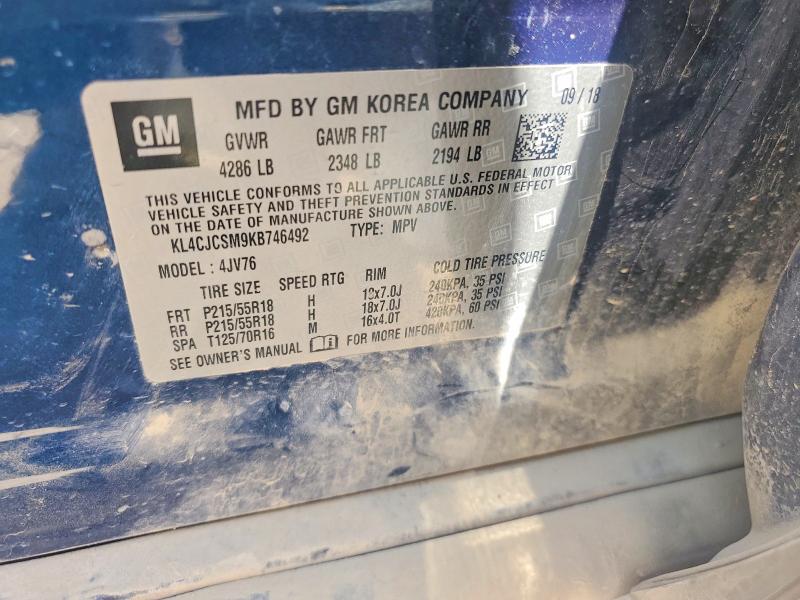 Продаж на аукціоні авто 2019 Buick Encore, vin: KL4CJCSM9KB746492, номер лоту: 47659236