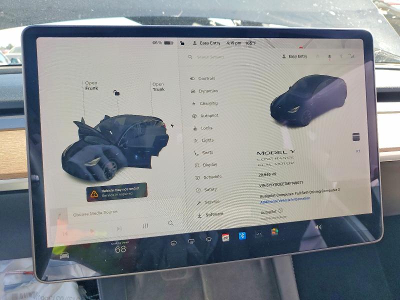 Aukcja sprzedaży 2021 Tesla Model Y, vin: 5YJYGDEE7MF149071, numer aukcji: 46957506