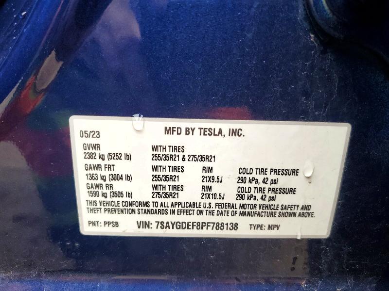 Aukcja sprzedaży 2023 Tesla Model Y, vin: 7SAYGDEF8PF788138, numer aukcji: 47720646