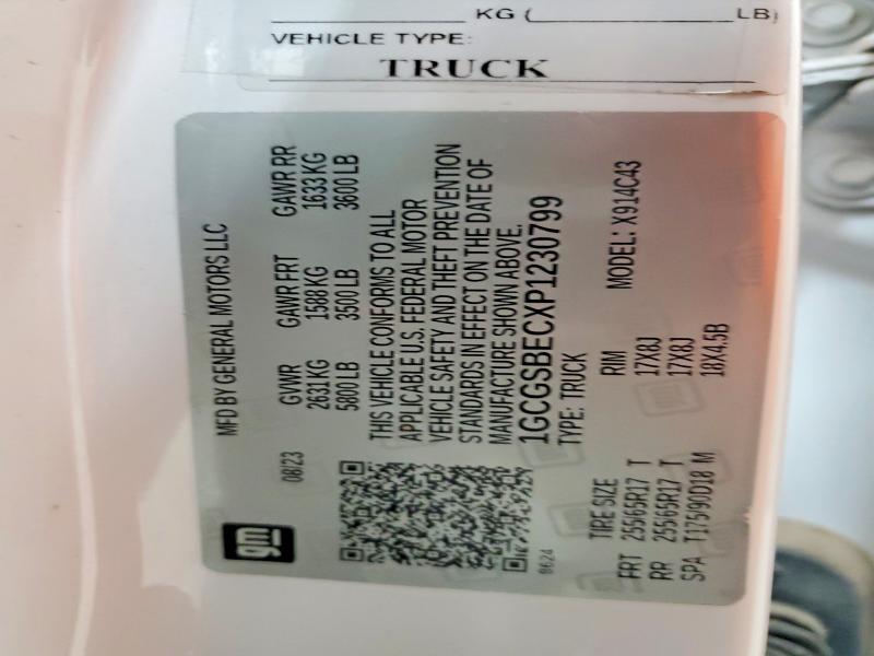53306136 :رقم المزاد ، 1GCGSBECXP1230799 vin ، 2023 Chev Colorado مزاد بيع