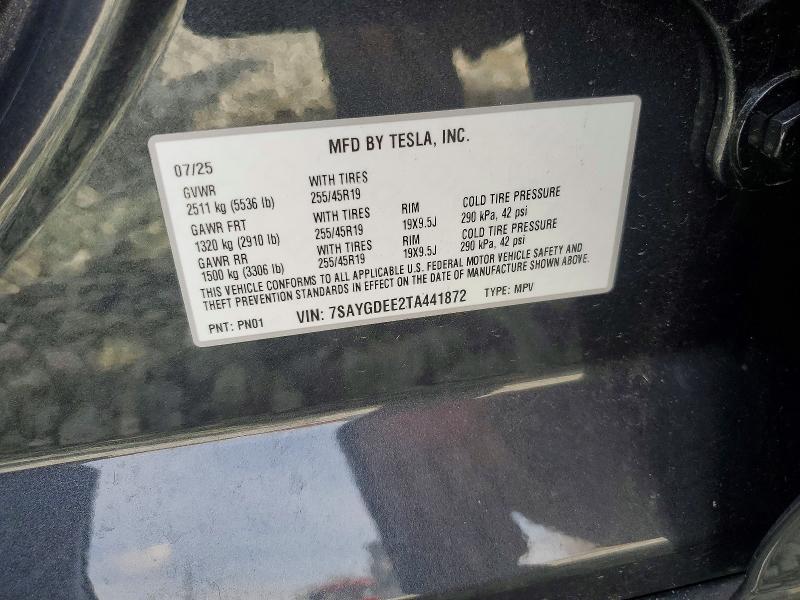 Продажа на аукционе авто 2026 Tesla Model Y, vin: 7SAYGDEE2TA441872, номер лота: 79465815