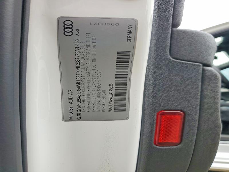 2018 Audi A4 მანქანა იყიდება აუქციონზე, vin: WAULMAF40JA145825, აუქციონის ნომერი: 46927916